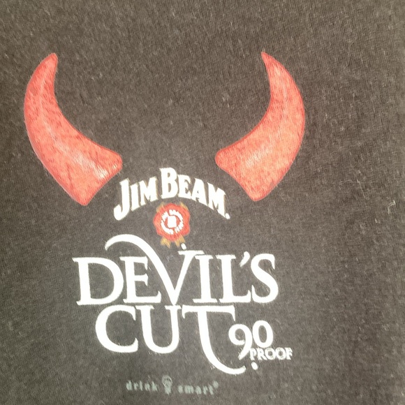 Unisex EUC Black Jim Beam Devils Cut Mardi Gras T Shirt Tultex XL - Picture 4 of 8